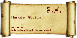 Hanula Attila névjegykártya